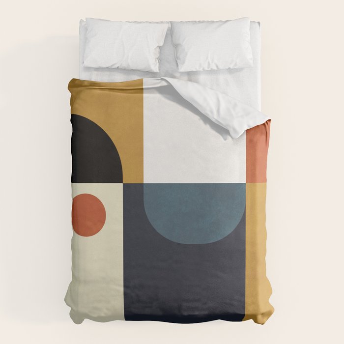 mid century abstract shapes fall winter 4 Duvet Cover Gallery Image 6