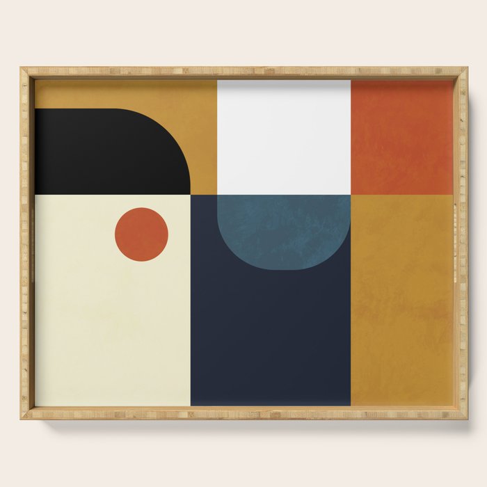 mid century abstract shapes fall winter 4 Serving Tray Gallery Image 1