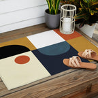 mid century abstract shapes fall winter 4 Outdoor Rug Gallery Image 2