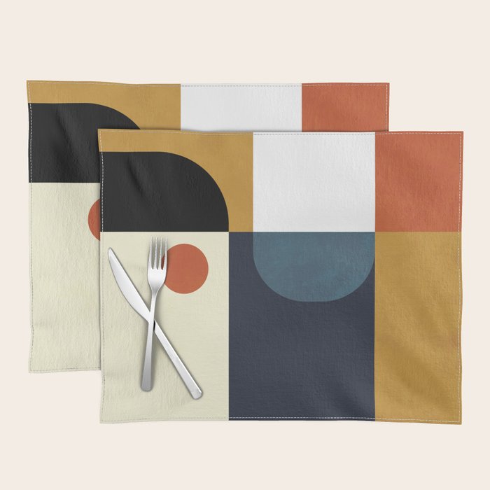 mid century abstract shapes fall winter 4 Placemat Gallery Image 1