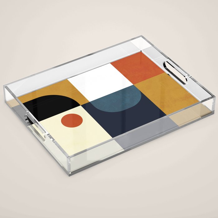 mid century abstract shapes fall winter 4 Acrylic Tray Gallery Image 1