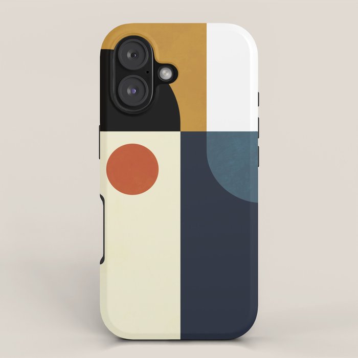 mid century abstract shapes fall winter 4 iPhone Case Gallery Image 1