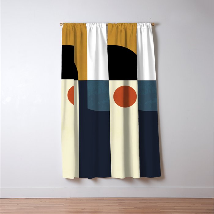 mid century abstract shapes fall winter 4 Window Curtain Gallery Image 3
