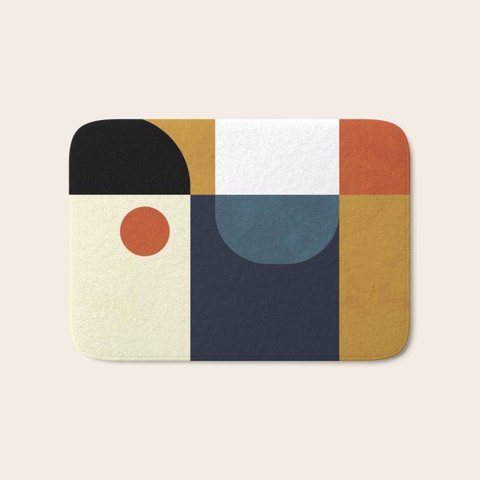 mid century abstract shapes fall winter 4 Bath Mat Gallery Image 1