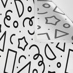 Fun black and white doodle shape  pattern Wall Tapestry Gallery Image 3