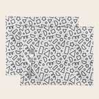 Fun black and white doodle shape  pattern Placemat Gallery Image 1