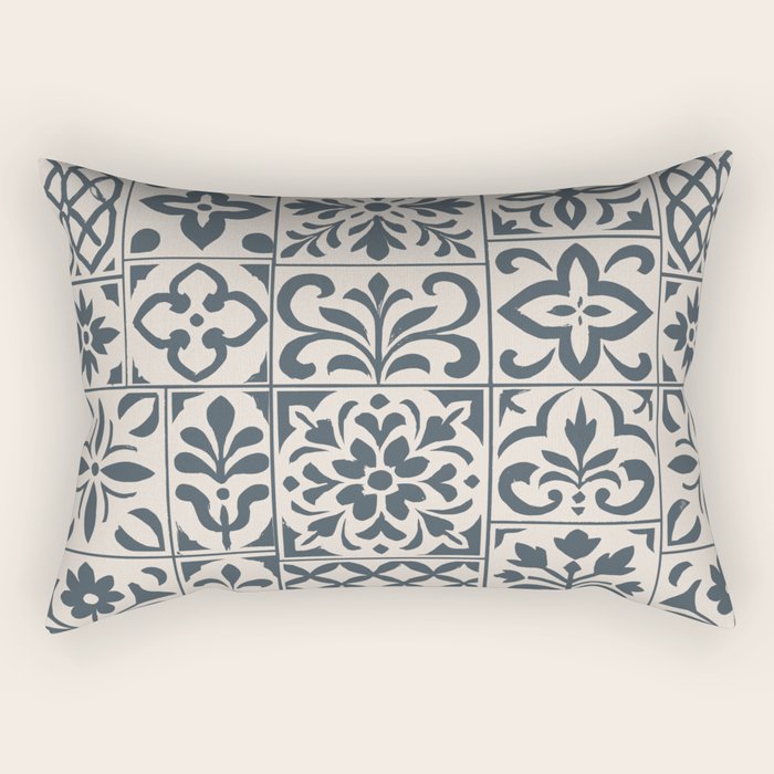 Dark Faux Tile Rectangular Pillow Gallery Image 2