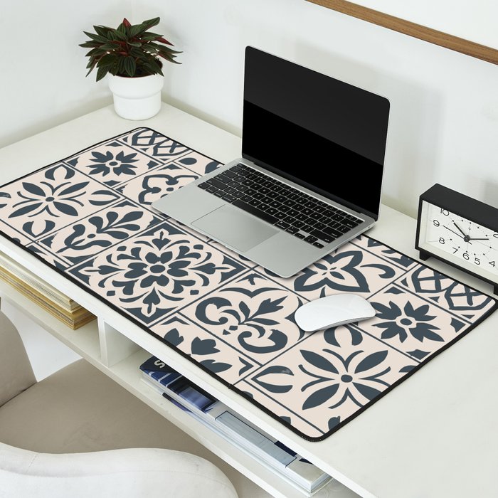 Dark Faux Tile Desk Mat Gallery Image 2