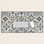 Dark Faux Tile Desk Mat Gallery Image 1
