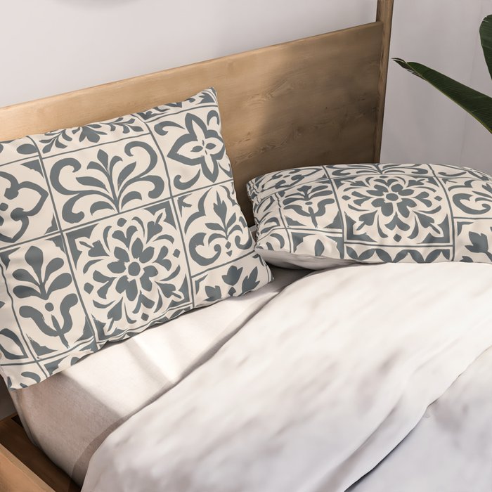 Dark Faux Tile Pillow Sham Gallery Image 2