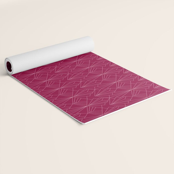 Art Deco in Raspberry Pink Yoga Mat Gallery Image 2