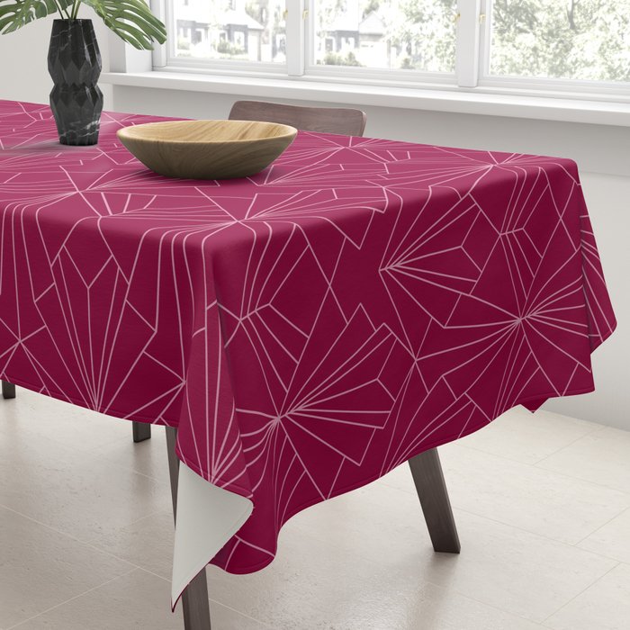 Art Deco in Raspberry Pink Tablecloth Gallery Image 3
