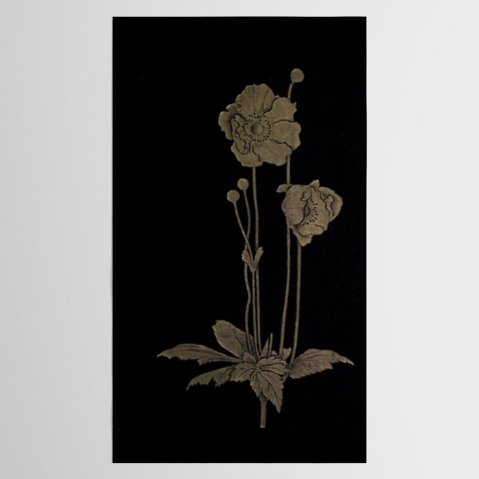 Black And Gold Poppies Tablecloth Gallery Image 2