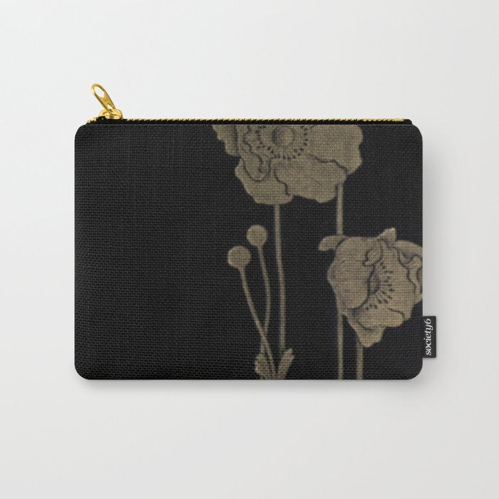 Black And Gold Poppies Carry All Pouch Gallery Image 1