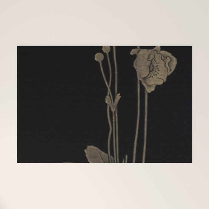 Black And Gold Poppies Welcome Mat Gallery Image 1