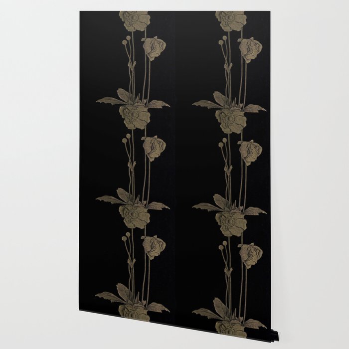 Black And Gold Poppies Wallpaper Gallery Image 2