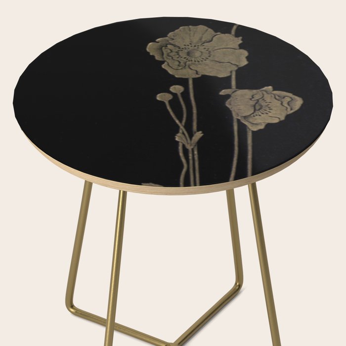 Black And Gold Poppies Side Table Gallery Image 2