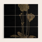 Black And Gold Poppies Wood Wall Art Gallery Image 1