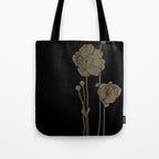 Black And Gold Poppies Tote Bag Gallery Image 1