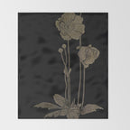 Black And Gold Poppies Throw Blanket Gallery Image 2