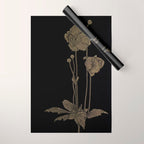Black And Gold Poppies Wrapping Paper Gallery Image 1