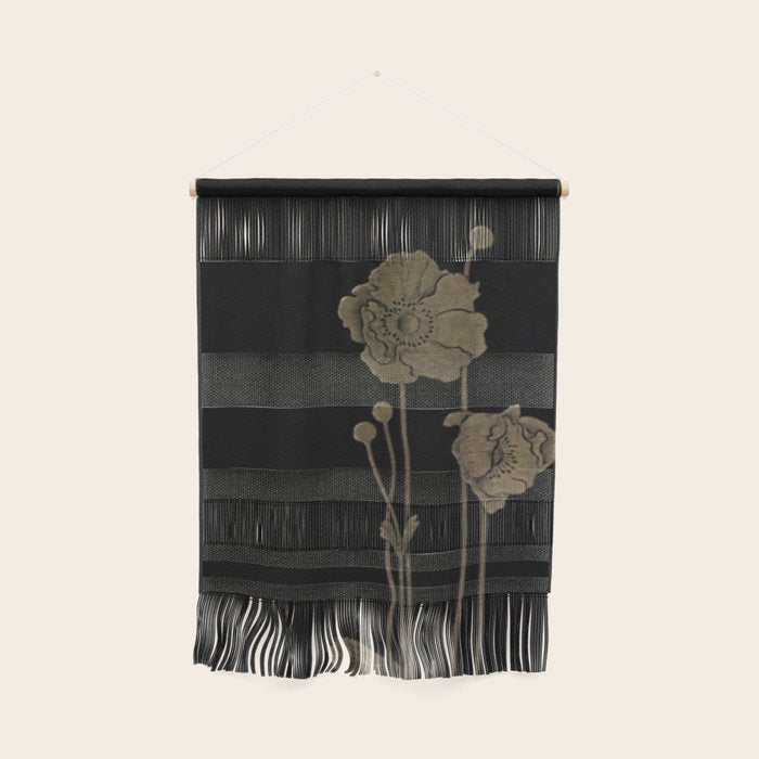 Black And Gold Poppies Wall Hanging Gallery Image 1