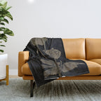 Black And Gold Poppies Throw Blanket Gallery Image 1