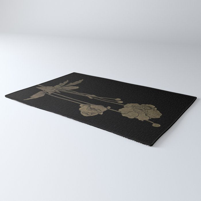 Black And Gold Poppies Rug Gallery Image 3