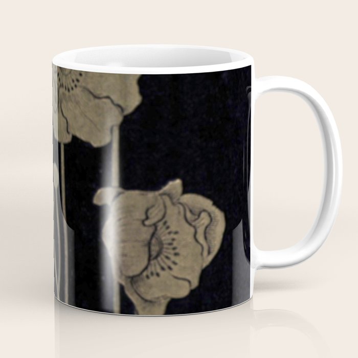 Black And Gold Poppies Coffee Mug Gallery Image 1