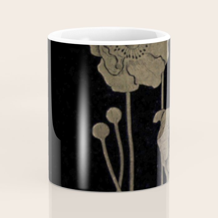 Black And Gold Poppies Coffee Mug Gallery Image 4