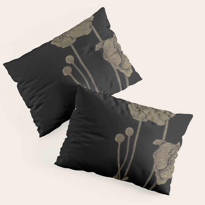 Black And Gold Poppies Pillow Sham Gallery Image 3