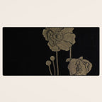 Black And Gold Poppies Desk Mat Gallery Image 3