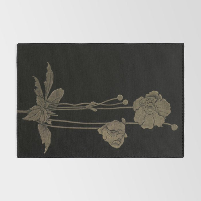 Black And Gold Poppies Rug Gallery Image 2