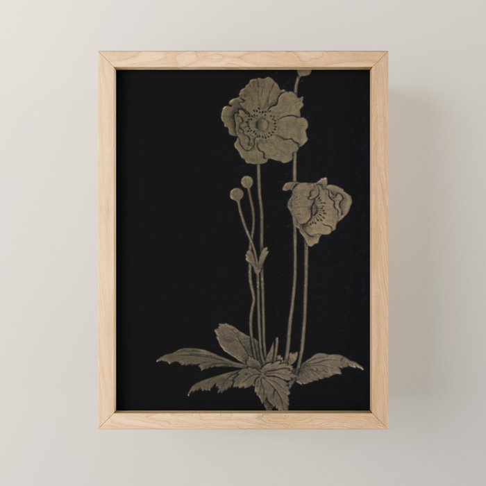 Black And Gold Poppies Mini Art Print Gallery Image 1