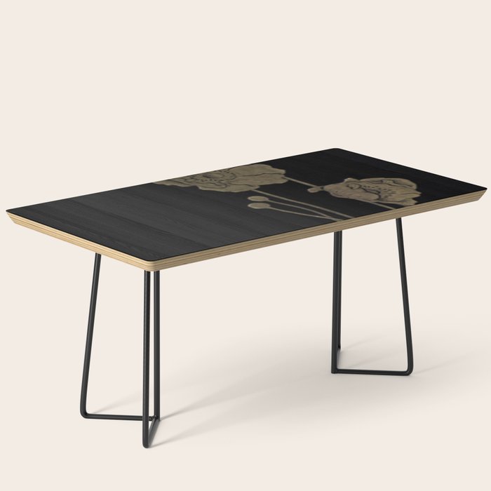 Black And Gold Poppies Coffee Table Gallery Image 1