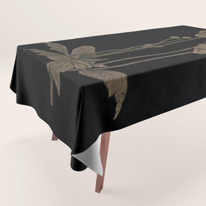 Black And Gold Poppies Tablecloth Gallery Image 1