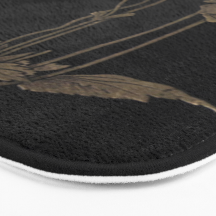Black And Gold Poppies Bath Mat Gallery Image 3