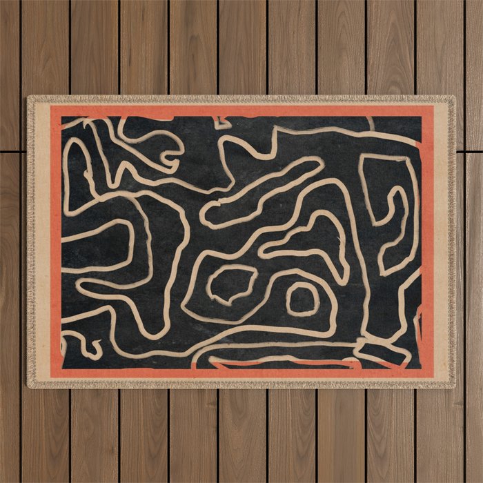 Abstract line art 159 Outdoor Rug Gallery Image 1