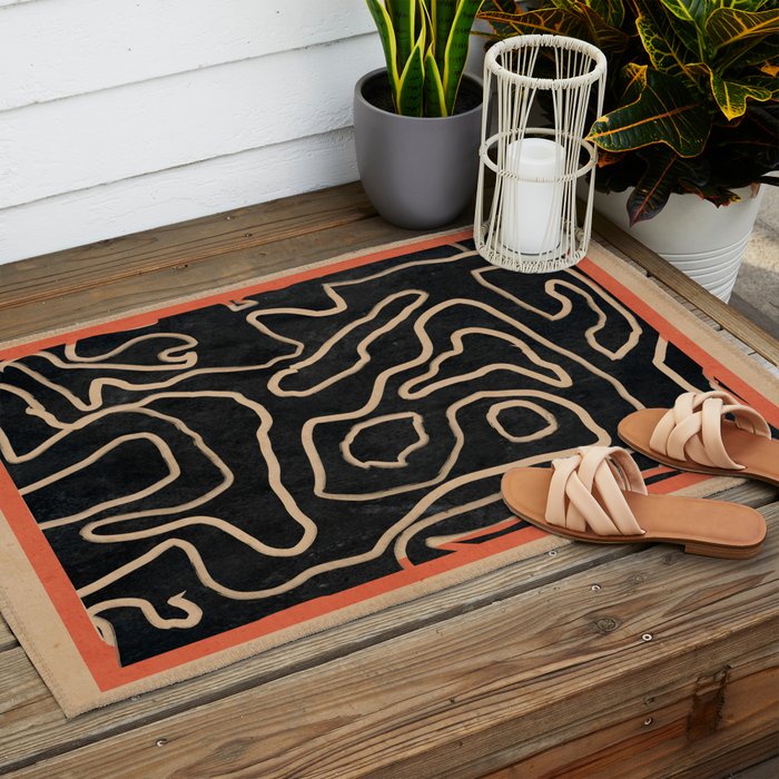 Abstract line art 159 Outdoor Rug Gallery Image 2