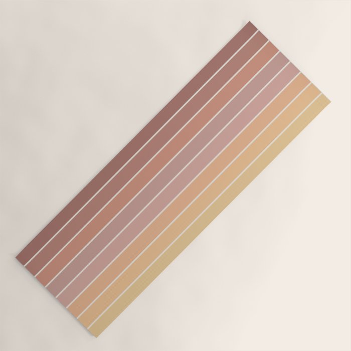 Gradient Arch VII Earthy Pastel Mid Century Modern Rainbow Yoga Mat Gallery Image 1