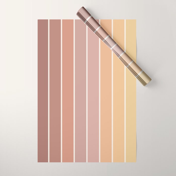 Gradient Arch VII Earthy Pastel Mid Century Modern Rainbow Wrapping Paper Gallery Image 1