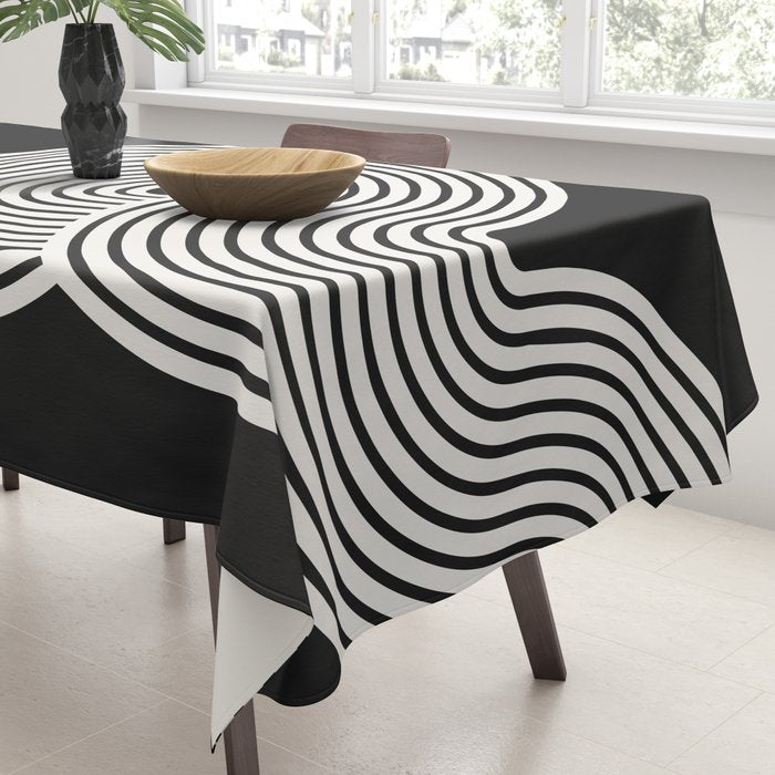 Candy Joyride: Black & White Edition Tablecloth Gallery Image 3