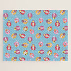 Floating in the Pool Pattern. Women on colorful floaties. Jigsaw Puzzle Gallery Image 1