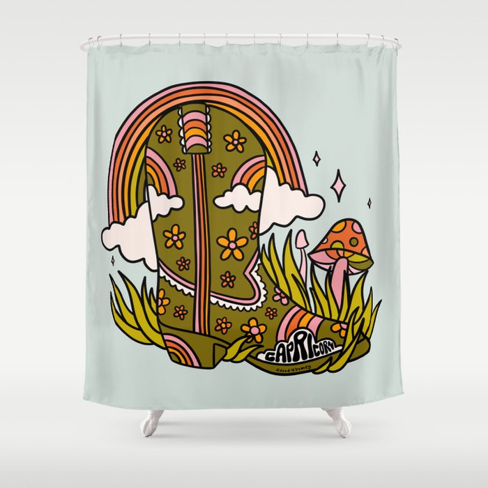 Capricorn Cowboy Boots Shower Curtain Gallery Image 1