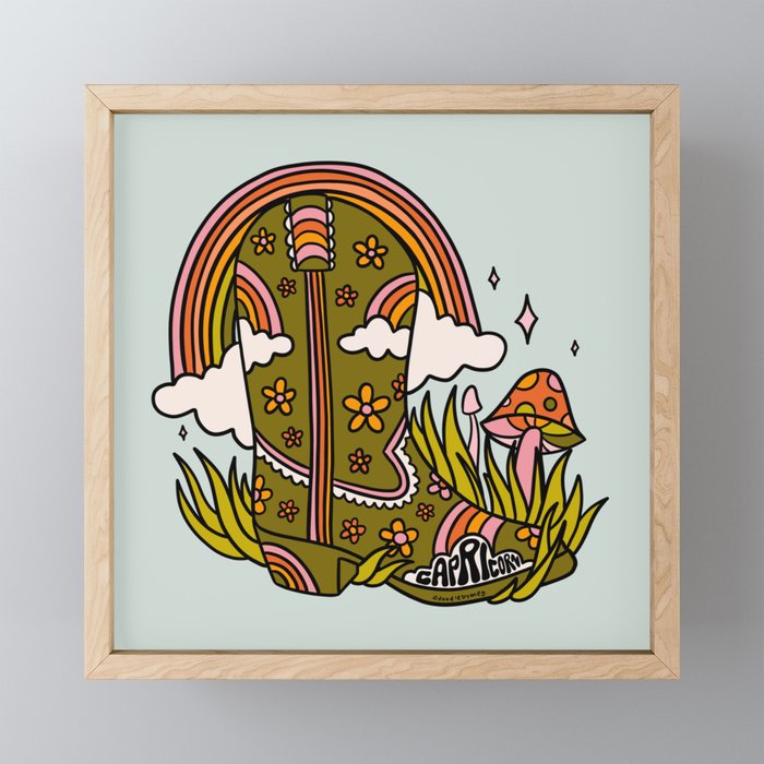 Capricorn Cowboy Boots Mini Art Print Gallery Image 1