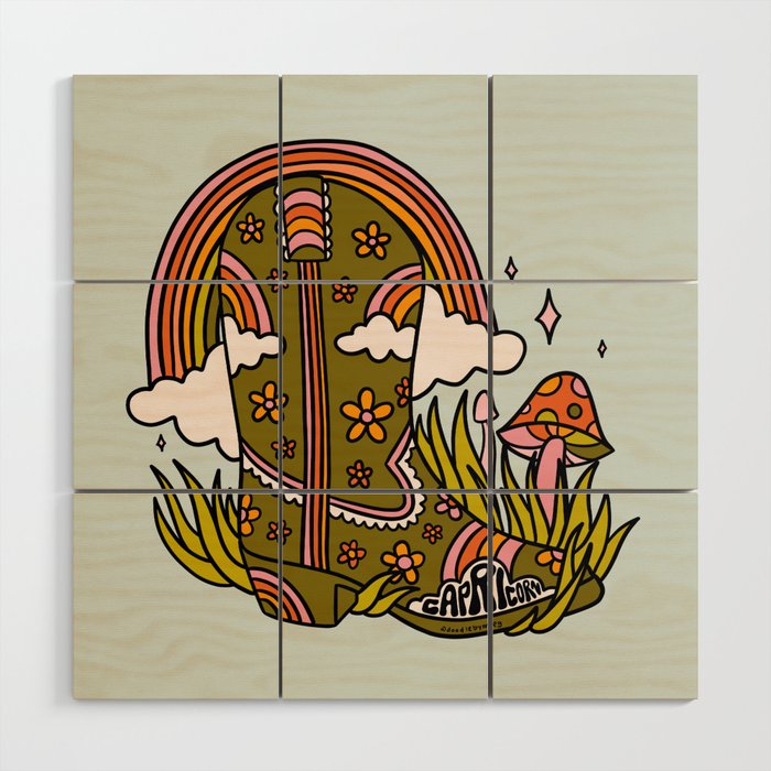 Capricorn Cowboy Boots Wood Wall Art Gallery Image 1