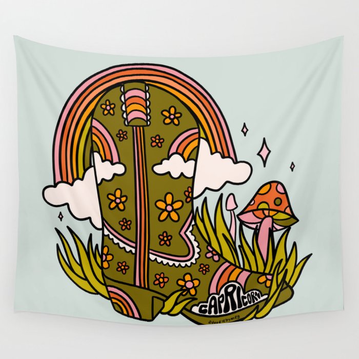 Capricorn Cowboy Boots Wall Tapestry Gallery Image 4