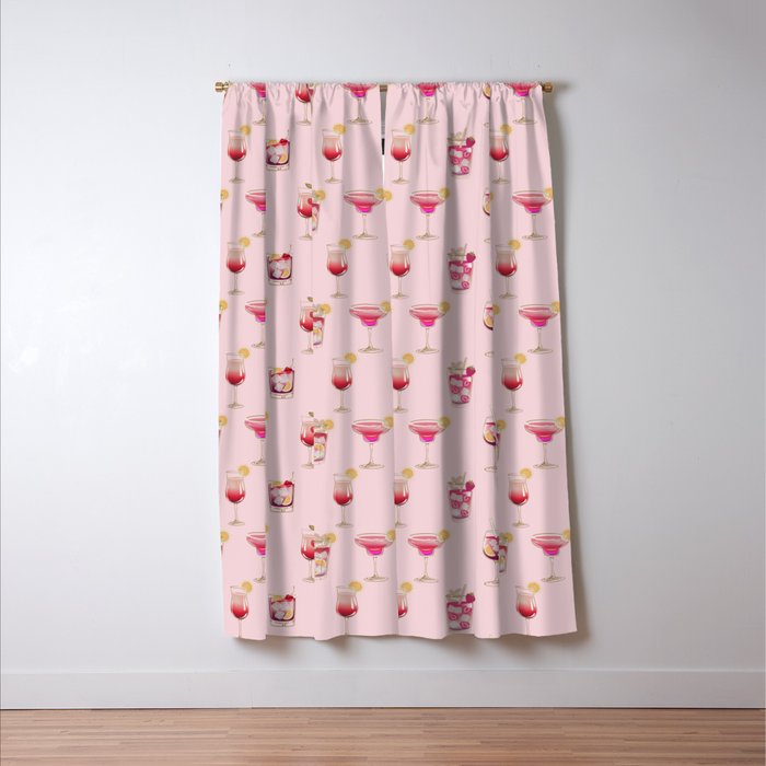 Glam Cocktails Theme Window Curtain Gallery Image 3