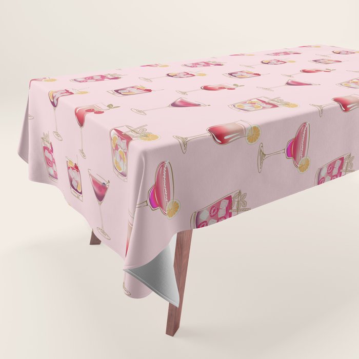Glam Cocktails Theme Tablecloth Gallery Image 1