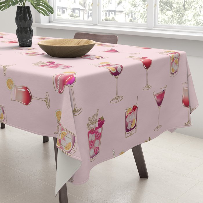 Glam Cocktails Theme Tablecloth Gallery Image 3